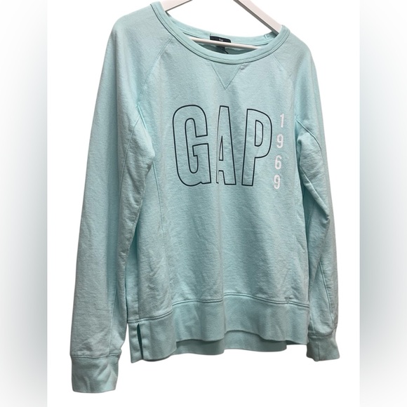 Gap Pullover Sweatshirt Light Aqua Mint Green Women Size Large Soft - Picture 2 of 5
